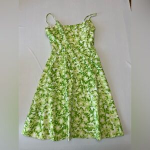 Jessica Howard Lime Green Floral Midi Dress